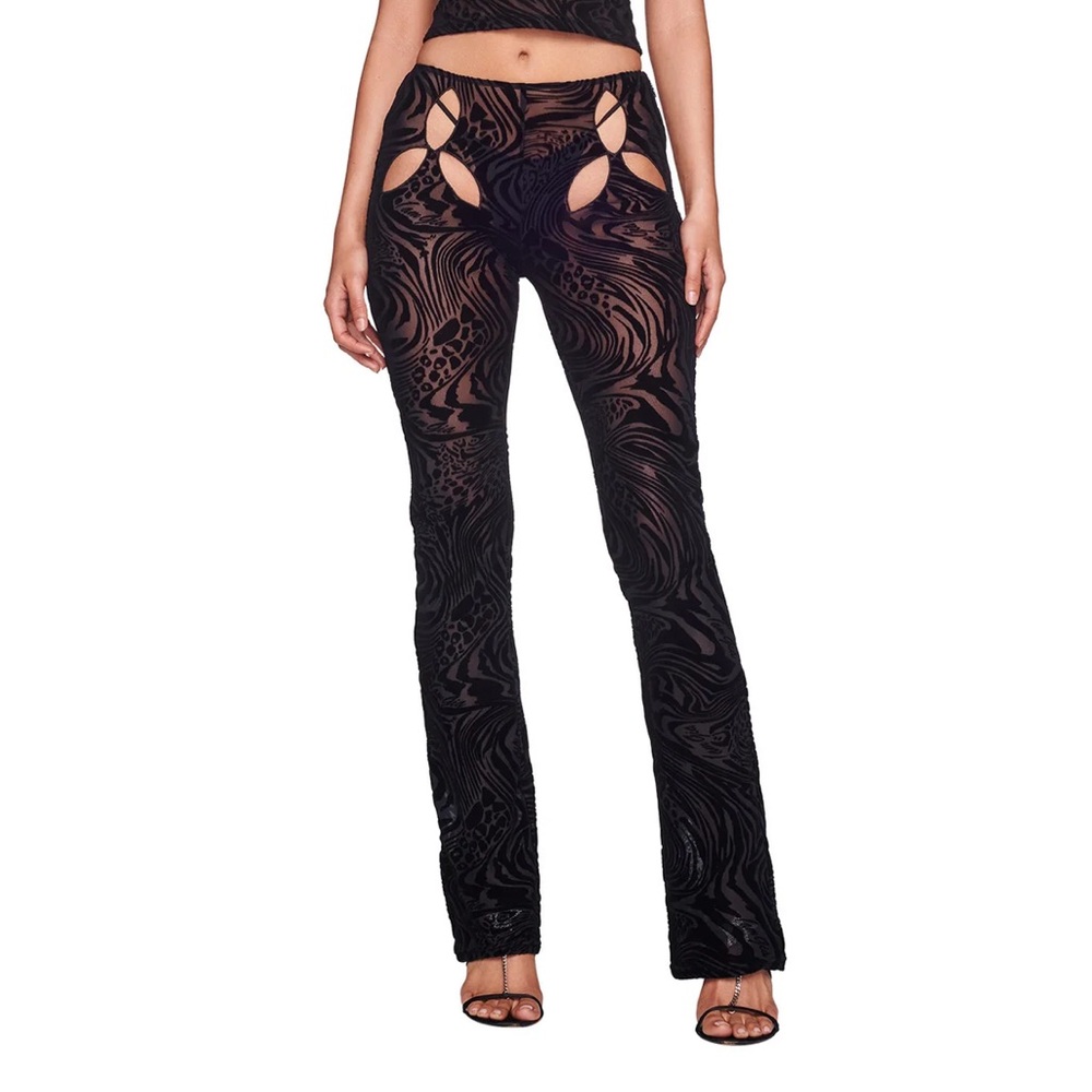 I.AM.GIA Black sheer velvet Amina Pant